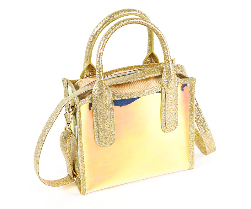 Transparent Iridescent TPU Waterproof Beach Bag With Shoulder Strap