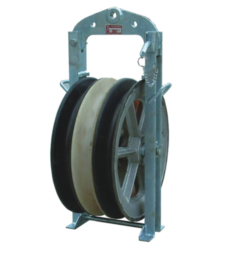 Overhead Lines Large Diameter Rope Pulley Two Bundled Stringing Blocks