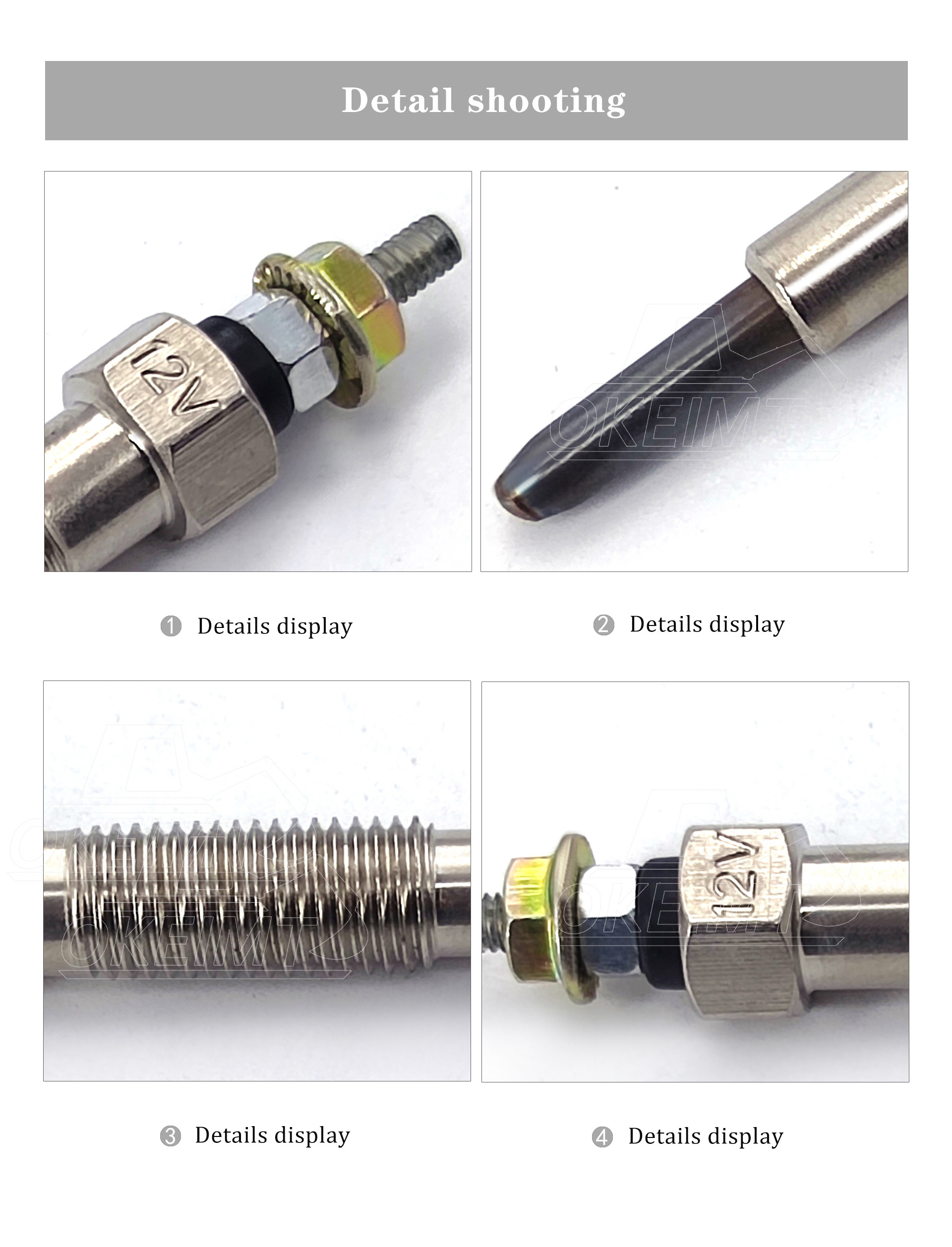 Excavator Engine Spare Parts 129155-77800 Yanmar 4TNE98 Glow Plug 12V