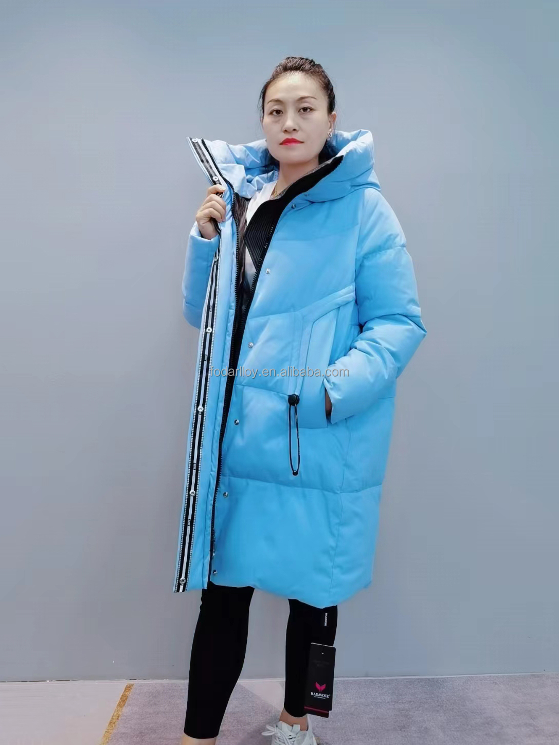 FODARLLOY F22517 Ladies Warm Hooded Cotton-padded Clothes Women Slim Long Winter Jackets Women Coats