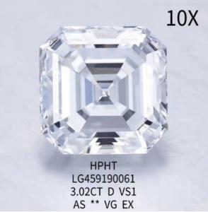 China 3.02 Ct D VS1 EX Lab Grown Diamond Jewelry HPHT Square Emerald Cut Diamond on sale