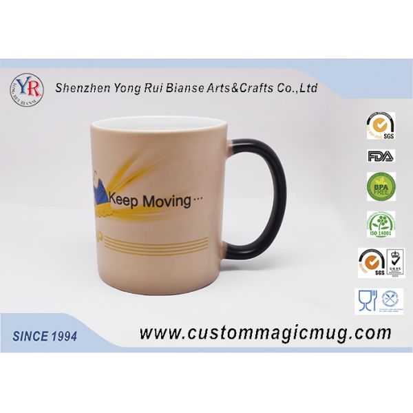 Black Creative Heat Reactive Coffee Mug Changing Color With Heat