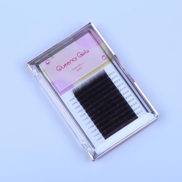 Buy Synthetic Hair Eyelash Individual Extensions 0.05mm Caramel Color 6-16MM Length at wholesale prices