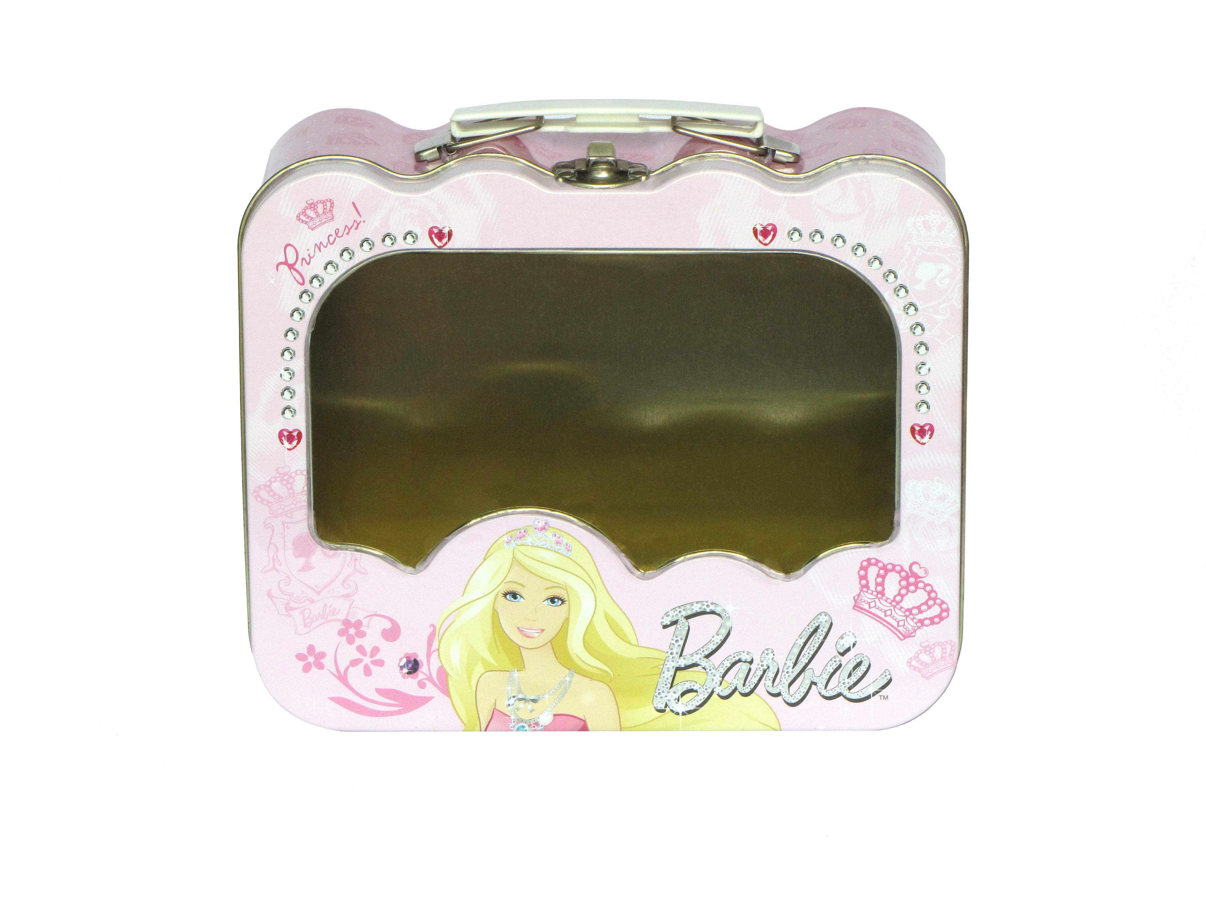 Metal Lunch Tin Container With PET Window And Handle , Gift Canister