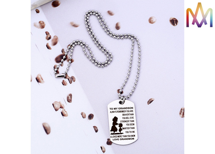 2.5mm Thickness Waterproof Engraved Pendant Necklace