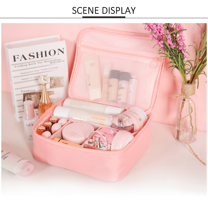 Professional Wholesale Striped Nylon Waterproo Makeup Cosmetic Wash Bag