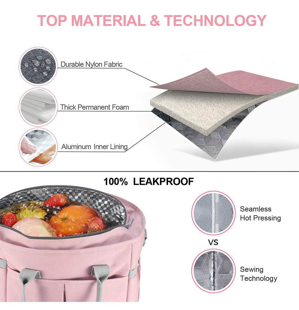 Large Multi-functional Lunch Tote Box with Removable Shoulder Strap