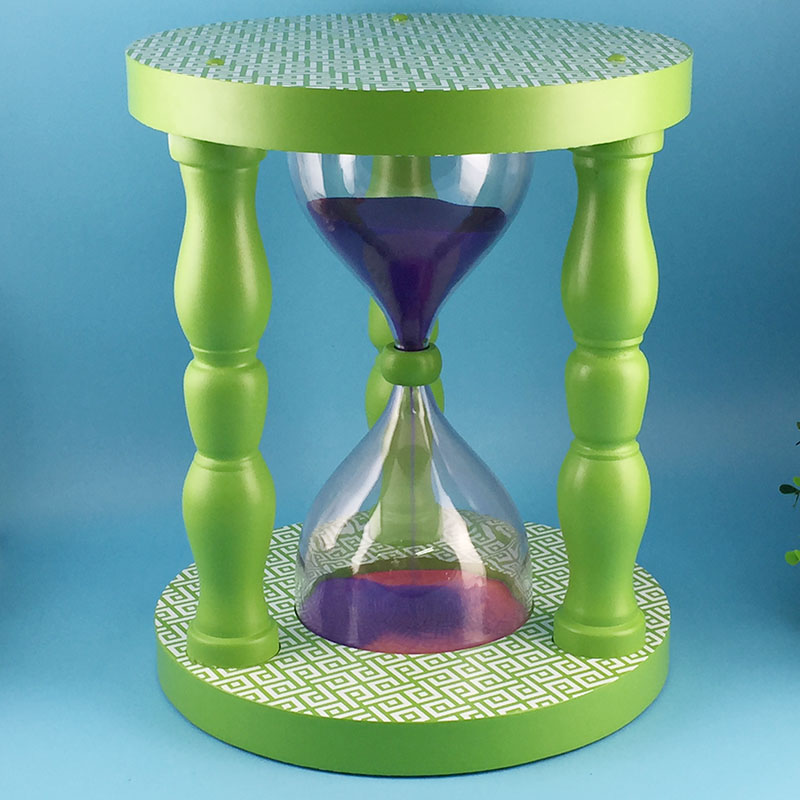 Home Decor Time Out Sand Timer 60 Minutes Wooden Hourglass Stool