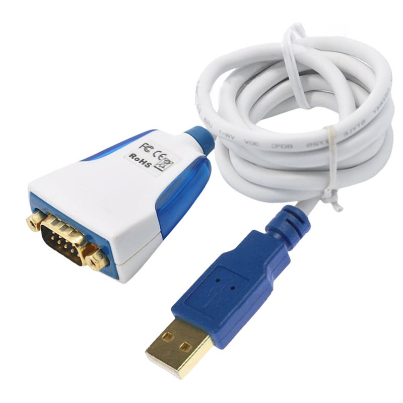 USB-A to RS232 Serial Cable with Embedded Electronics and Industrial DB9M Connectors