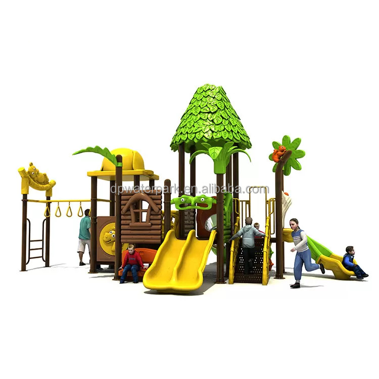 China Custom Children Park Equipment Playground Big Plastic Slide Swing Sets Outdoor for Kids