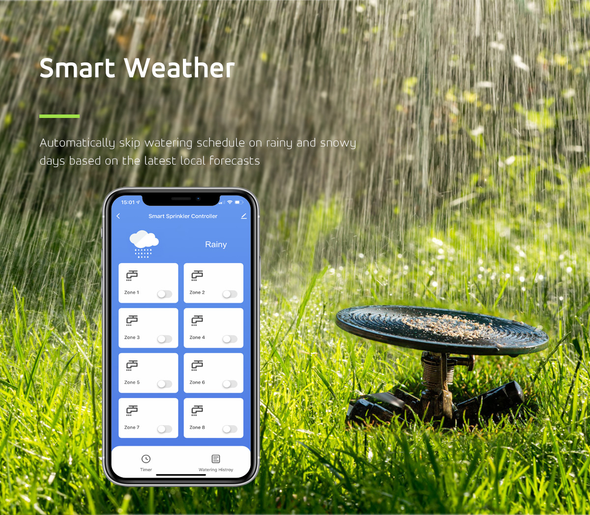 4 6 8 Zone Smart Sprinkler Controller For Garden Irrigation With Wi-Fi Control