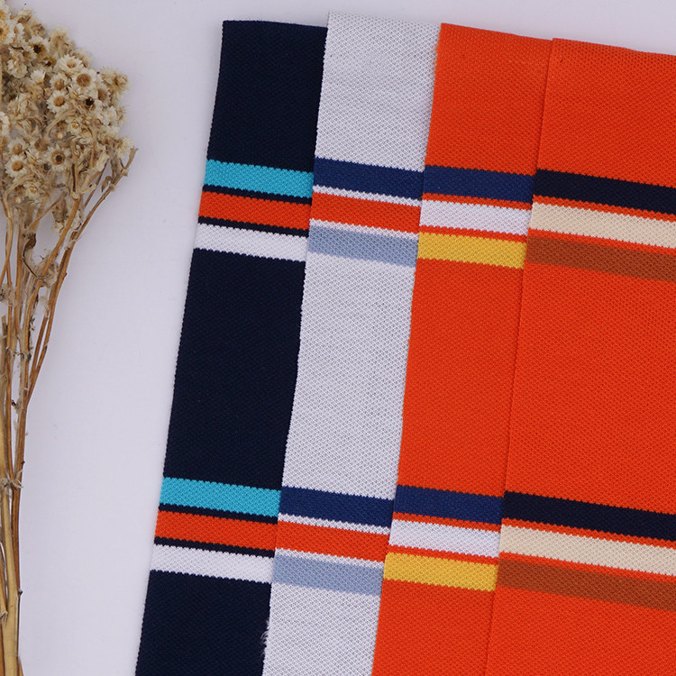Durable Good Texture Comfortable Striped Material Fabric For Polo Shirt