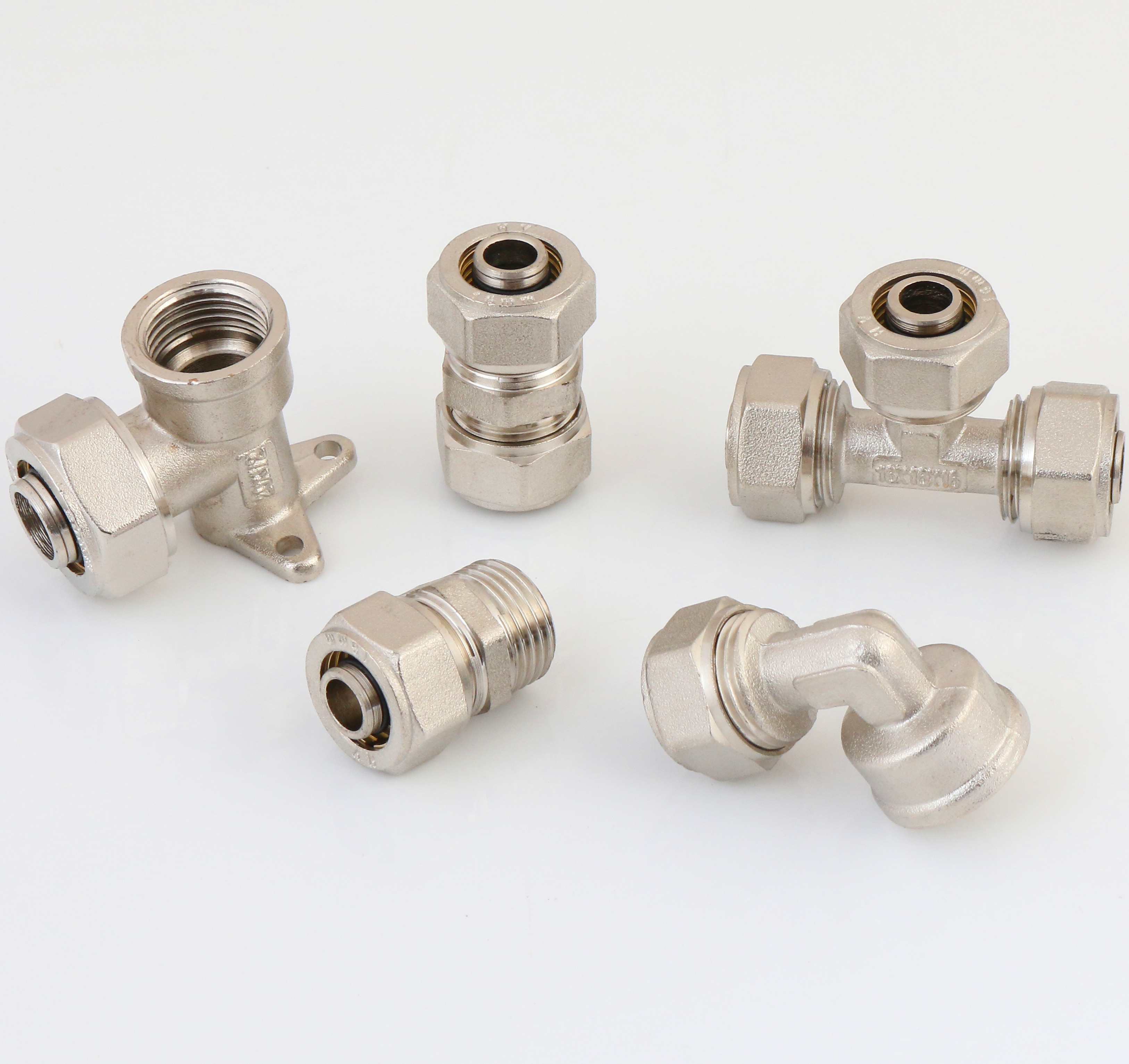brass compression pex pipe fittings Elbow Double with plated for pex-al-pex pipe fittings