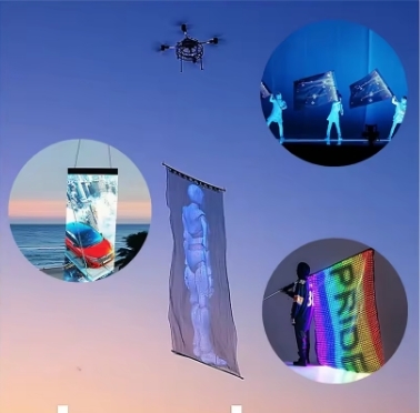 Customized Transparent Flying P25 LED Display with Drone 5V Show Scenic Performances Rechargeable for Outdoor Advertising