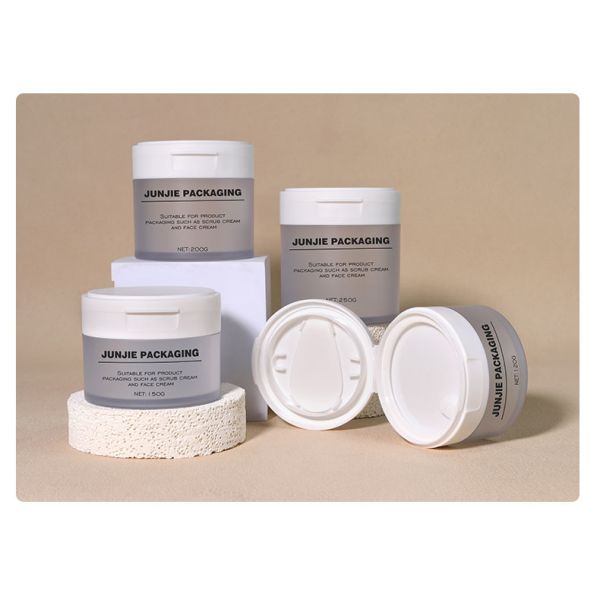 Empty Eye Mask Bottle With Clamp Eco Friendly 120ml 150g 250g Round Clamshell Toner Cotton Pad Container Cosmetic Plastic Jar