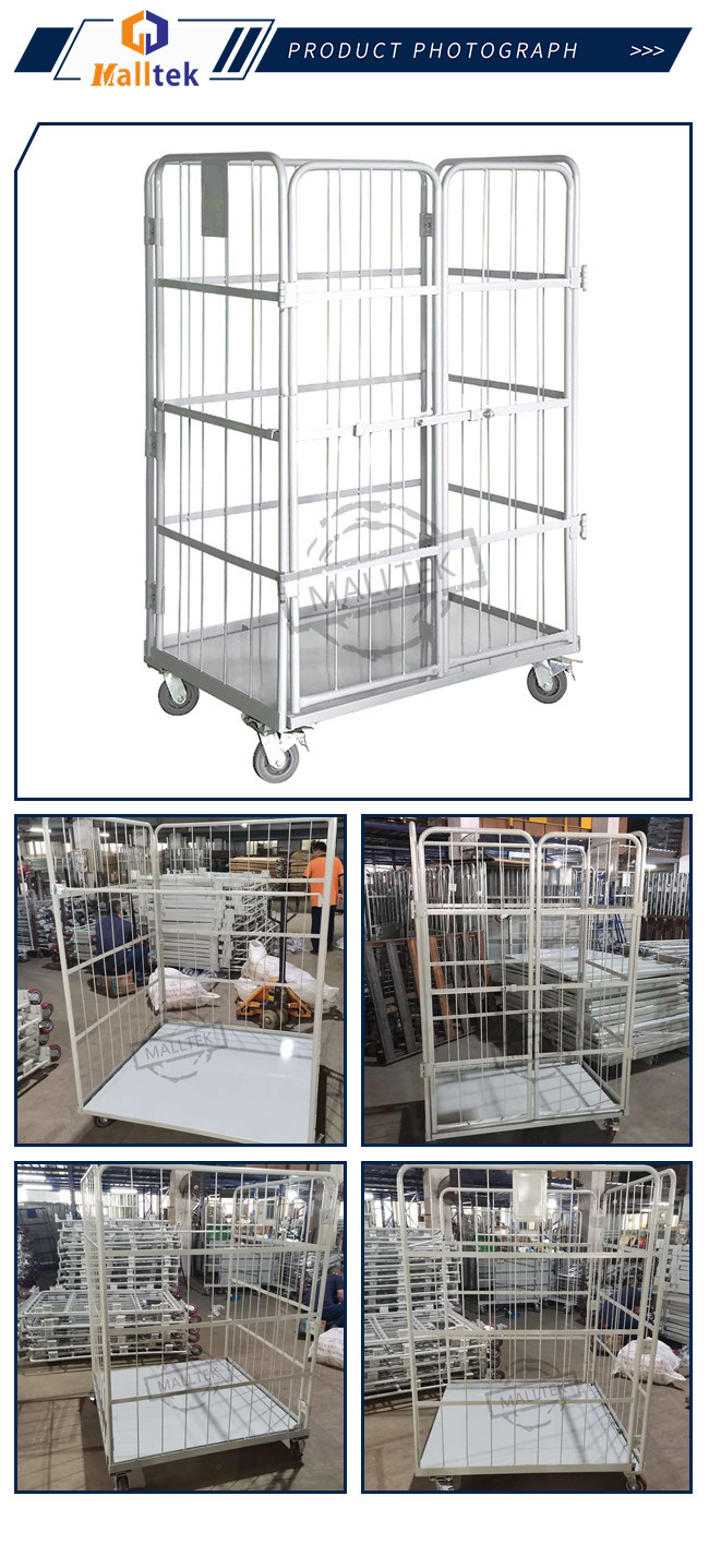 Transport Duty Foldable Rolling Cage Storage Powder Coated Finish