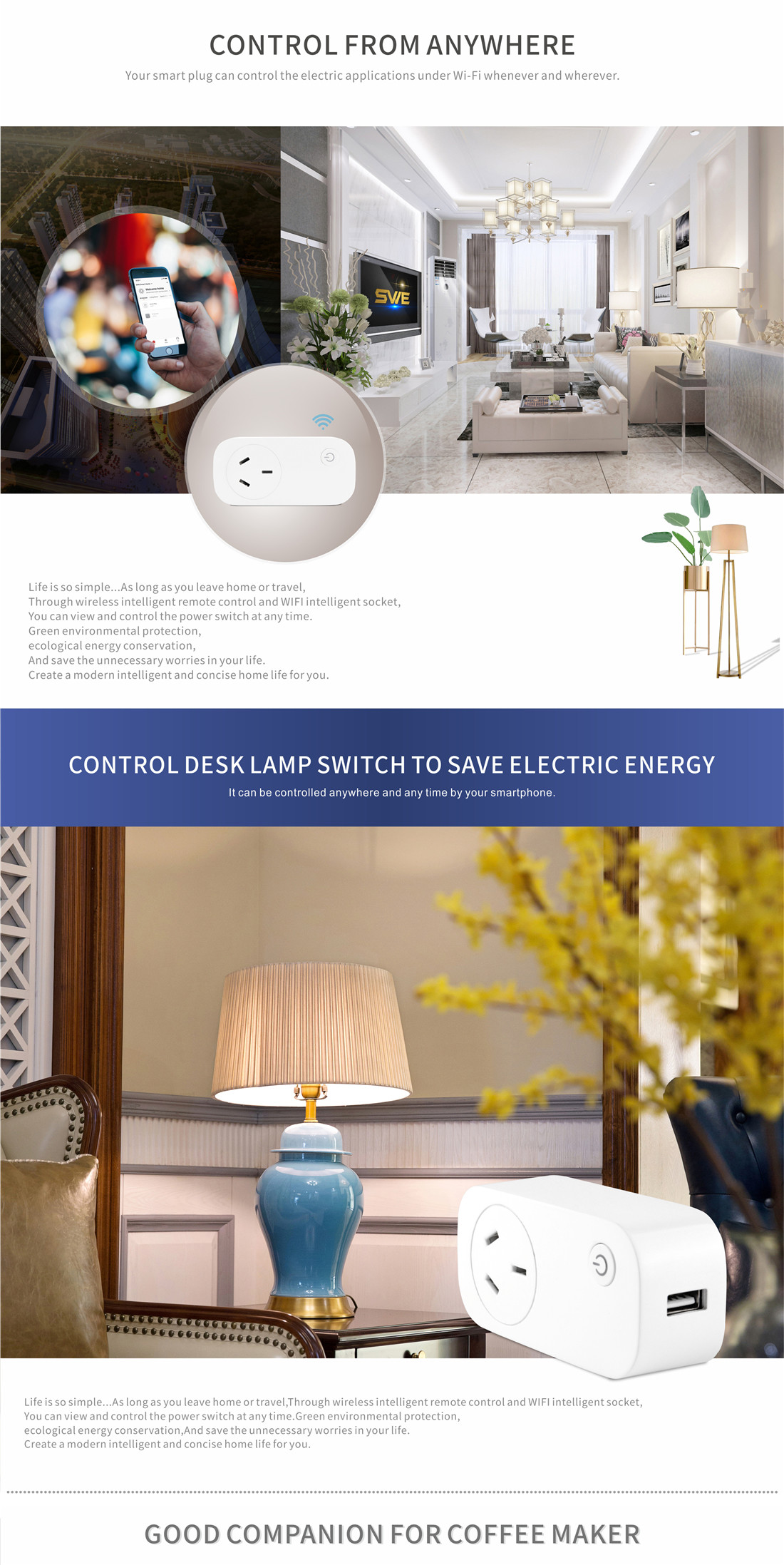 AU Standard 10A Smart Socket Wi-Fi Plug With USB