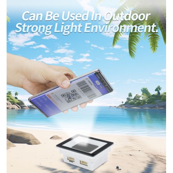 Embedded NFC Barcode Scanner PDF417 Wiegand QR Code Reader White