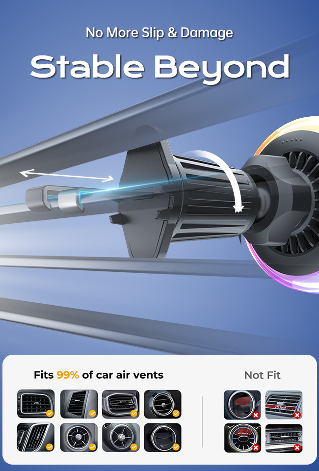 15W Fast Charging Magnetic Car Mount With Silent Cooling Fan And Starry Sky Light For Automotive