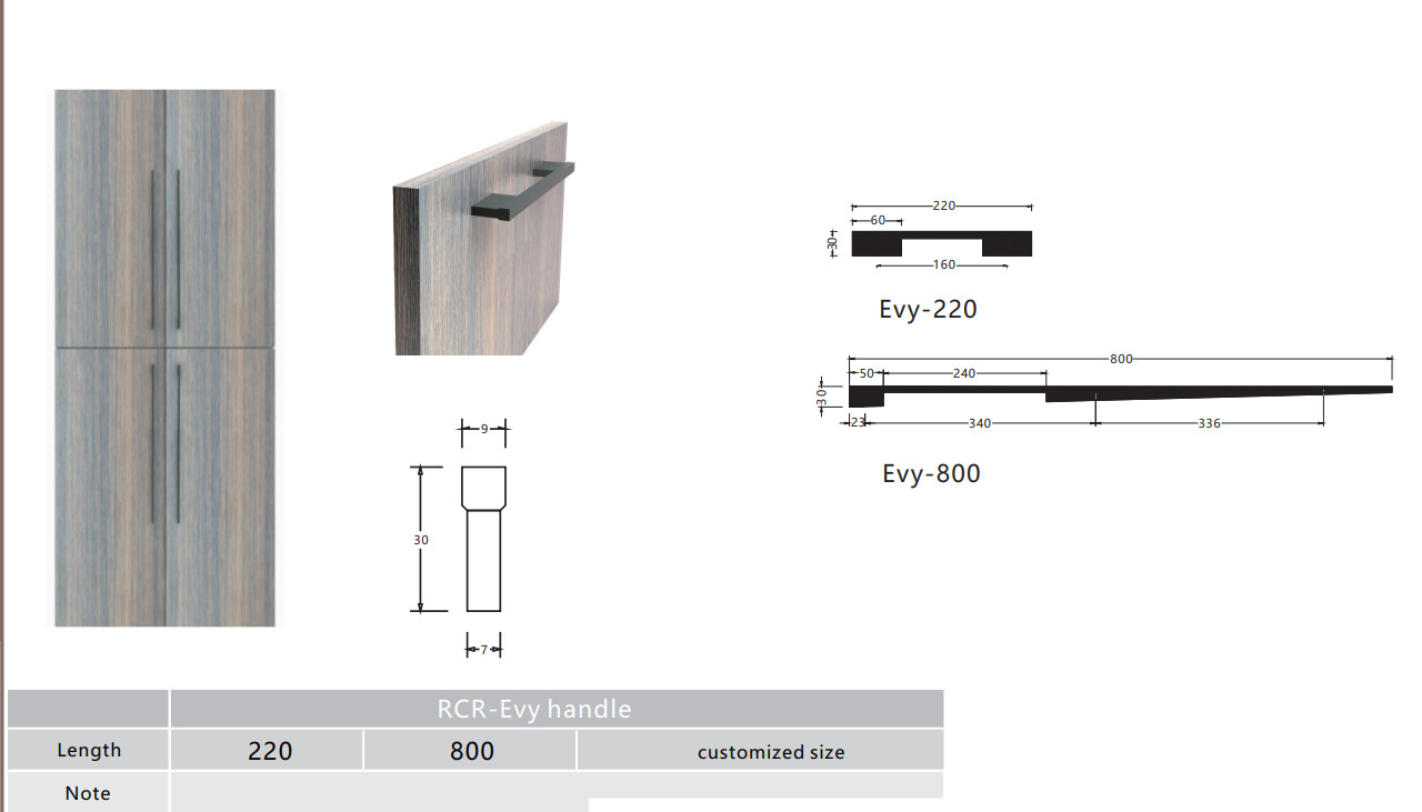 1000mm Aluminium Furniture Handles Multicolored Anodized For Cabinet Door
