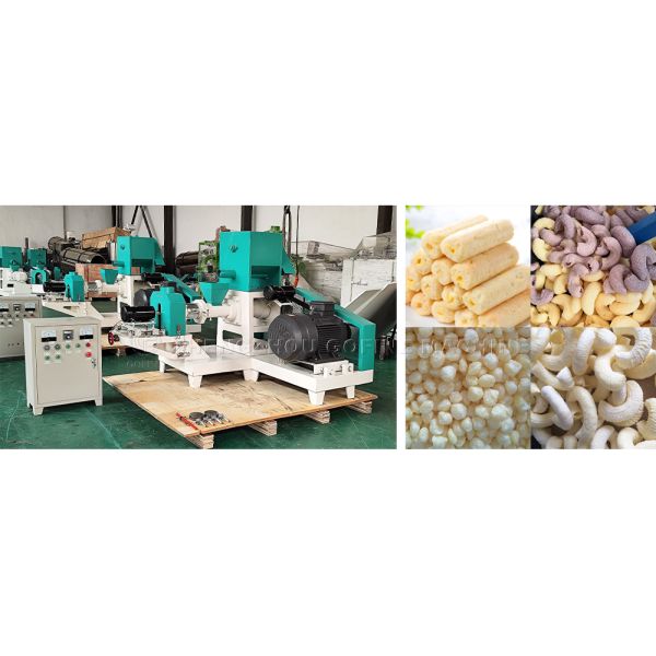 Double Screw Corn Puffs Snacks Processing Machine Food Extruder Manufacturers