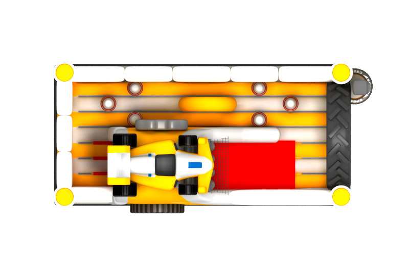 Car Themed Inflatable Obstacle Game Digital Printing Big Bouncy Castle