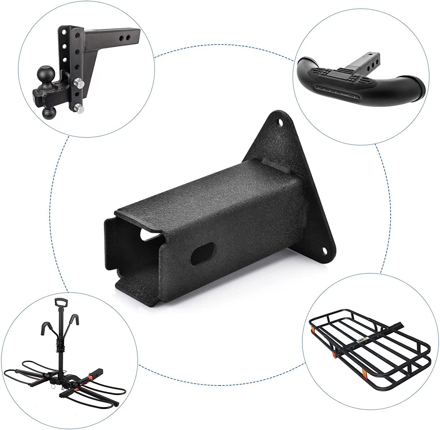 Carbon Steel Hitch Wall Mount Versatile Storage Device for Bike and Cargo Hitch Rack