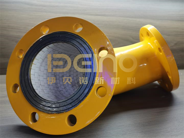 Wear resistant ceramic lined elbow for Power and Steel Industries