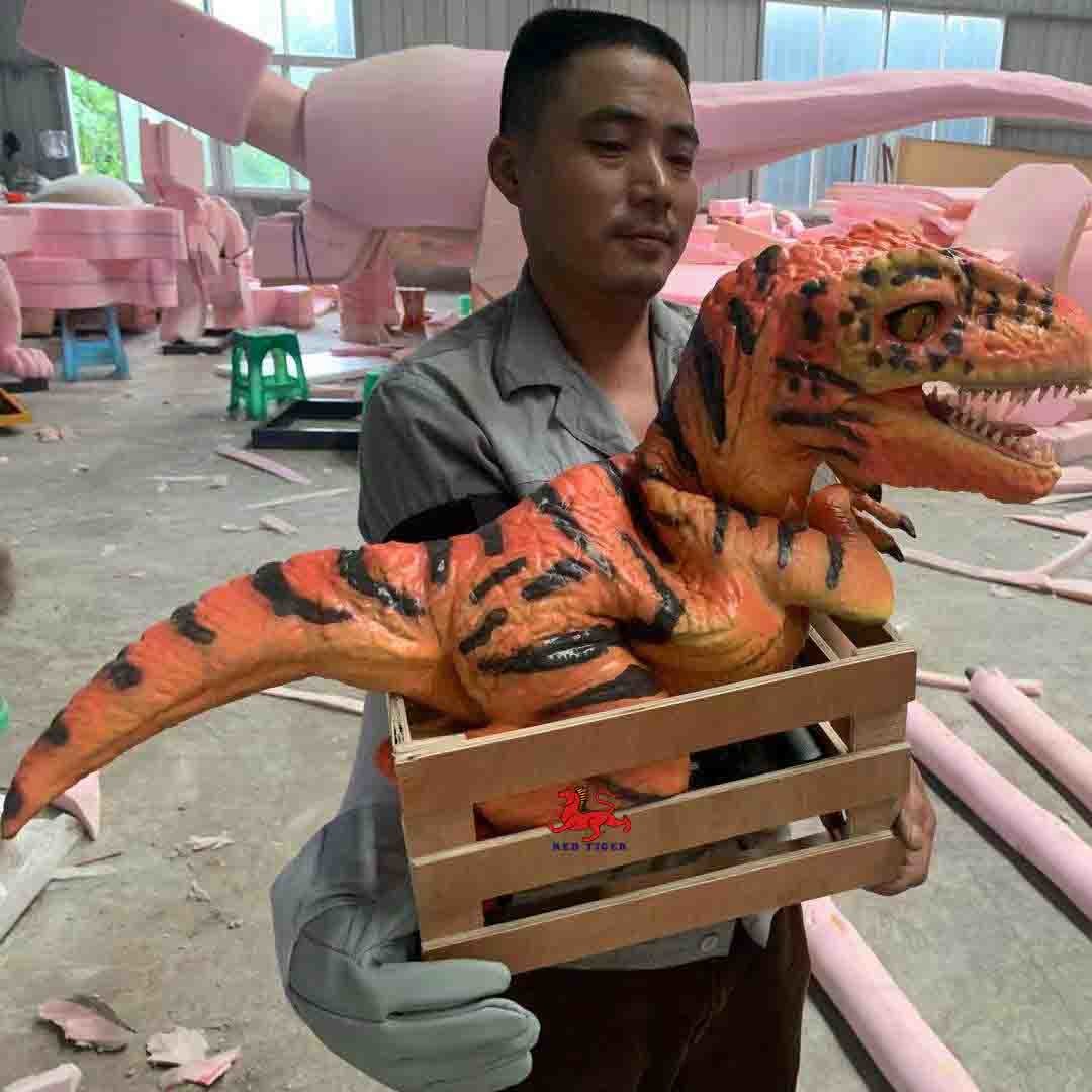 Custom Realistic Dinosaur Hand Puppet , Theme Park T Rex Hand Puppet