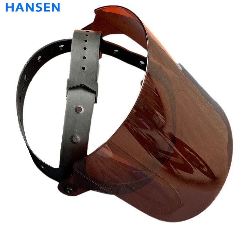 Head mounted clear PC face shield , transparent safety face visor , anti splash protective face shield , industrial grinding face mask , chemical