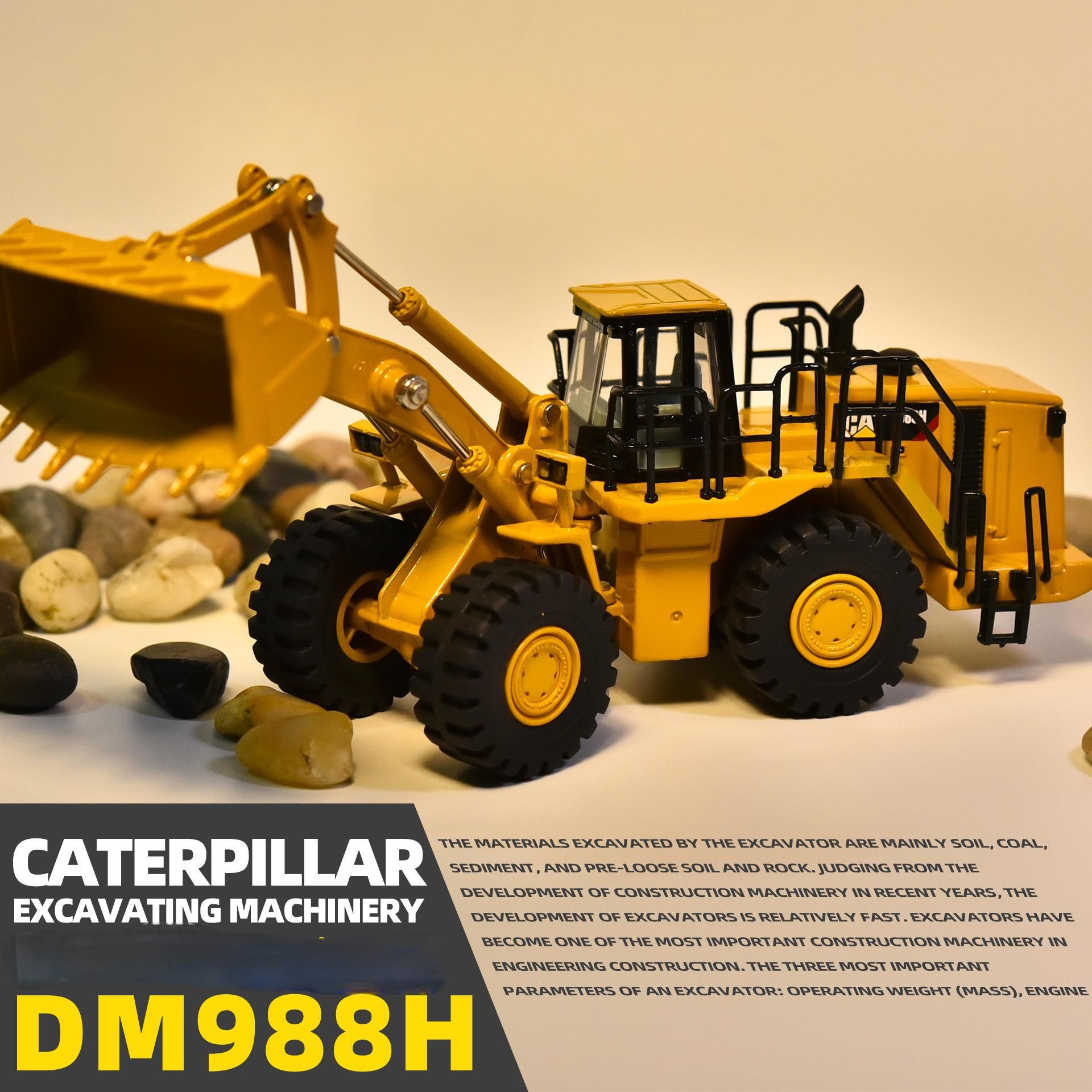DM CAT988H Loader Shovel Bulldozer Engineering Truck Alloy Simulation Model
