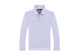 China Cotton 2 - ply Interlock Button Cuffs Long Sleeve Polo Shirts Casual Type on sale