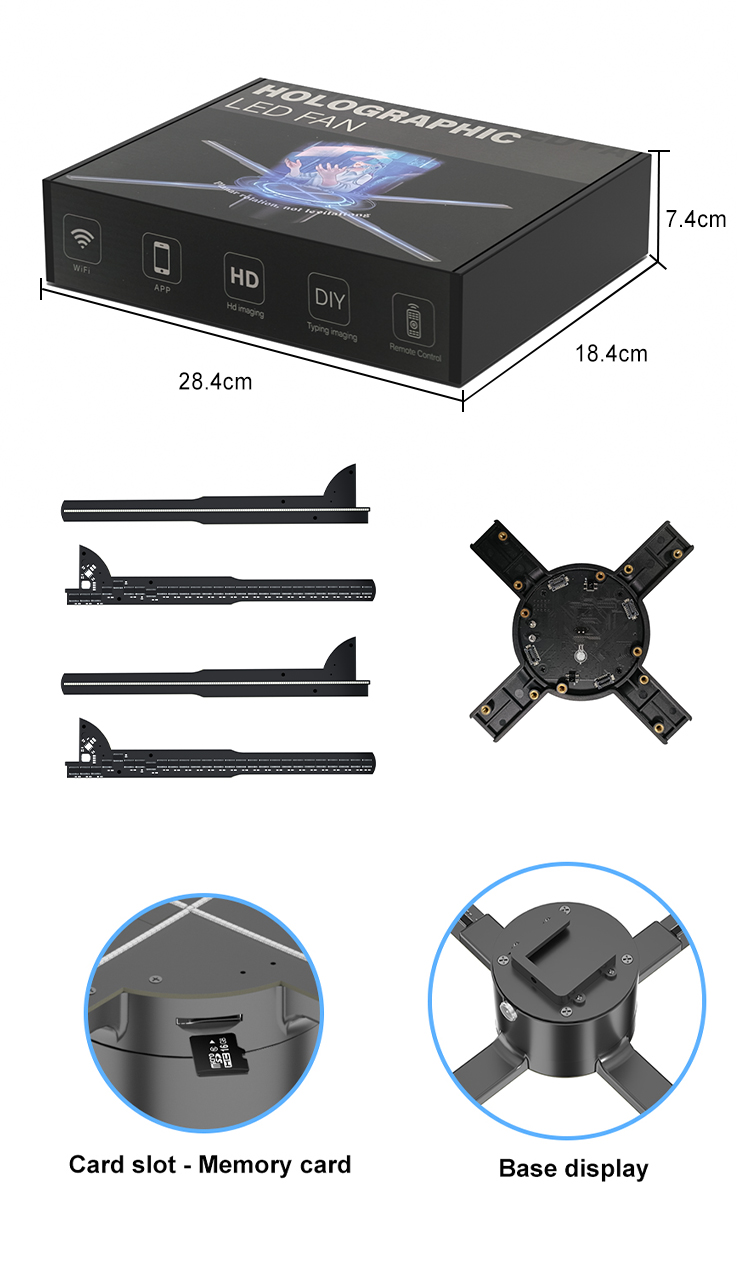 3d Holographic Display 50cm Hologram Fan with MP4/AVI/RMVB/GIF/JEPG/PNG/MKV Content