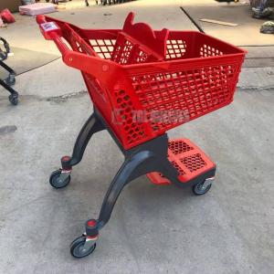 Quality Supermarket Plastic Shopping Cart With Wheels 75L TGL New Style CE Certification for sale