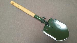 China WJQ-308 China Classics Tri-fold Shovel with 18 Multi-function, army green color, powder coated surface, the best quality on sale