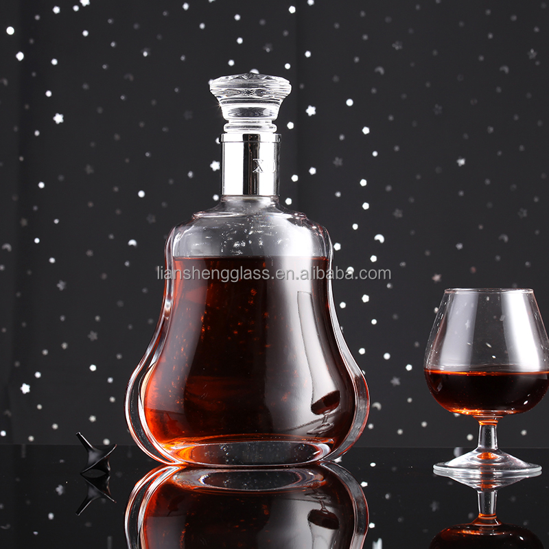 50ml Clear Glass Whisky Bottle with Hot Stamping Surface Handling Healthy Lead-free