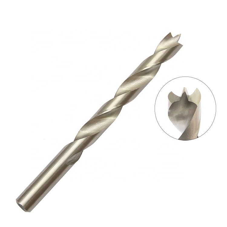 HSS Brad Point Drill Bit DIN338 Fully Ground Bright Finish