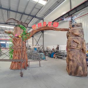 Custom Lifelike Animatronic Dinosaur Gate for Theme Parks