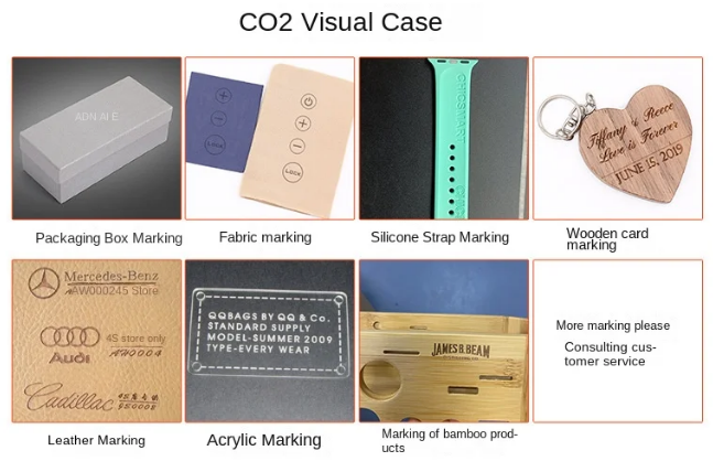 CO2 Laser Marker Digital 30W 40W Laser Marking Machine for Wood Bamboo Rubber