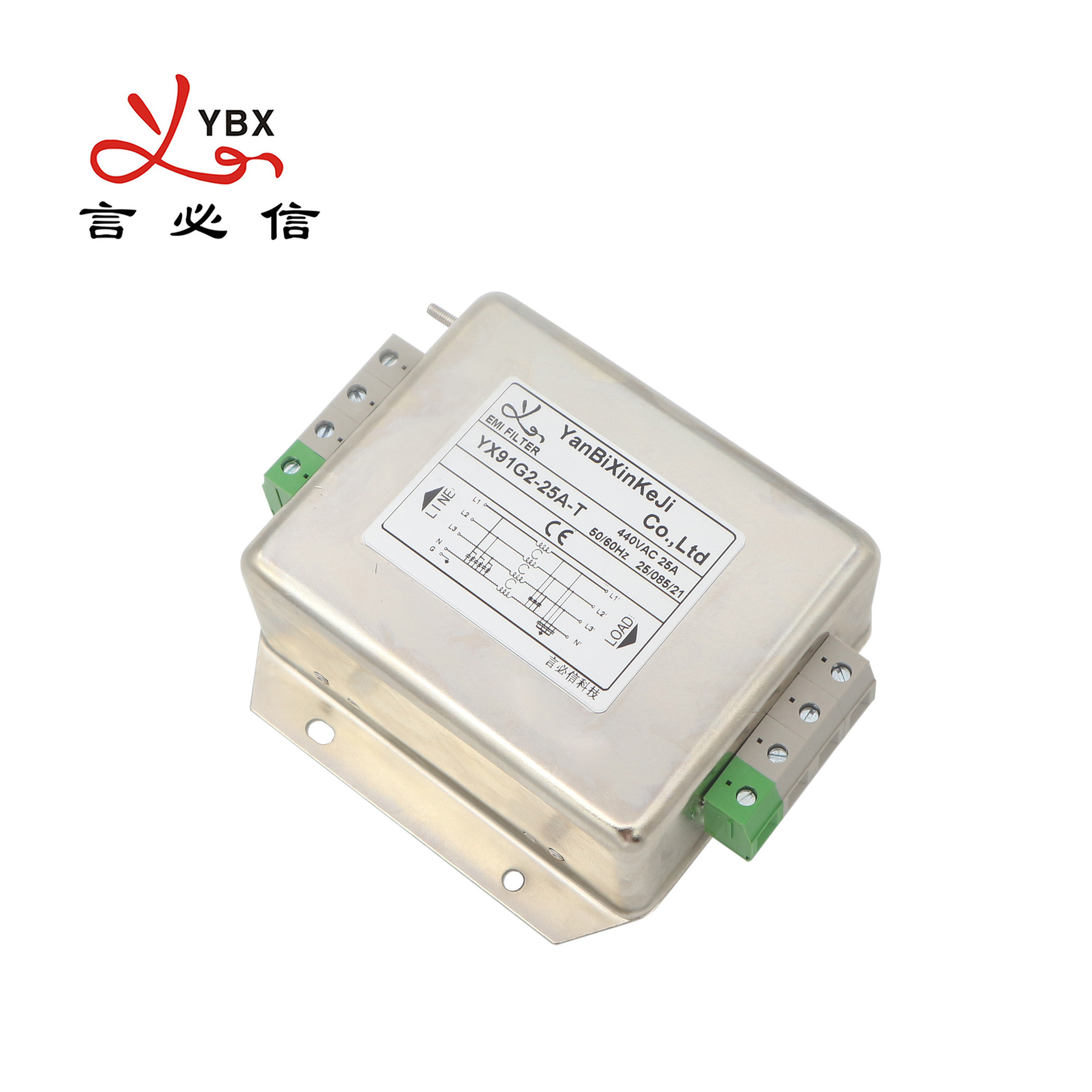 YX91G2 Terminal Block EMI Filter Three Phase Power Filter For Industrial Automation