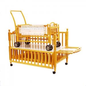 China Adjustable Wooden Baby Cot Bed Cribs with Small Cradle Inside on sale