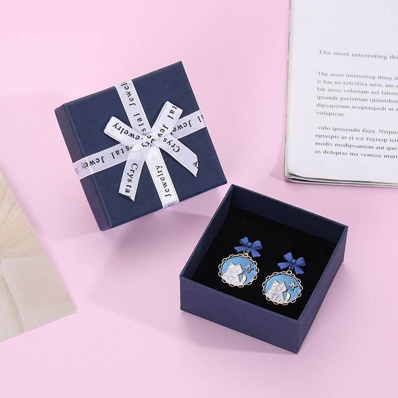 Foam Insert Lid and Base Cardboard Paper Packaging Gift Box, Luxury Ring Necklace Jewelry Box