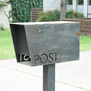 Quality Antique Outdoor Wall Mounted Post Box Corten Steel Letter Box Waterproof for sale