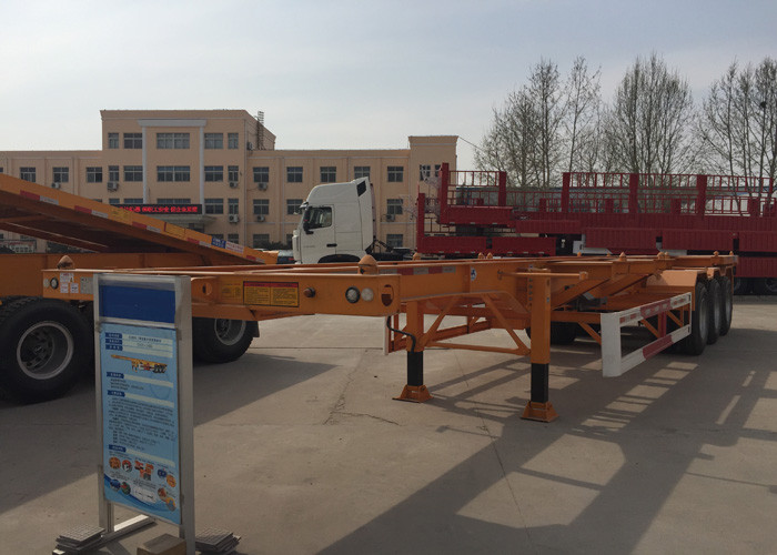 Flat Bed Semi Trailer Truck For 20 Or 40 Feet Container Carrying