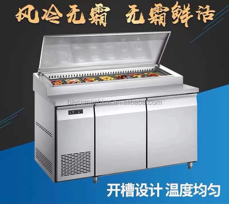 Single Door Super Performance Salad Bar Pizza Prep Table Refrigerator with Low Investment