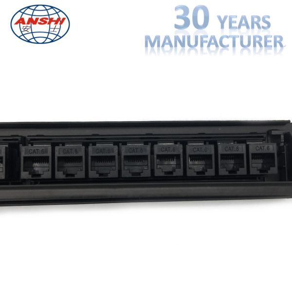 Black Rack Mount Patch Panel 19inch