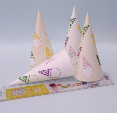 Moisture Proof Wrapping Ice Cream Paper Cone With Coated White Paper