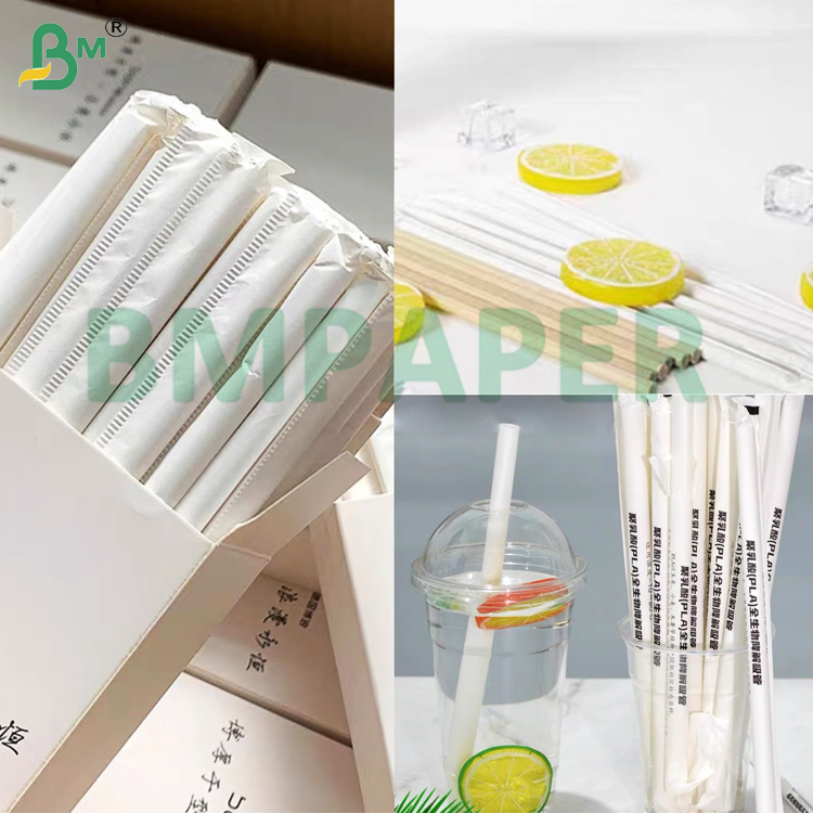 28gsm White Straw Wrapping Paper 38mm / 44mm for Individually Wrapped Restaurant Straws