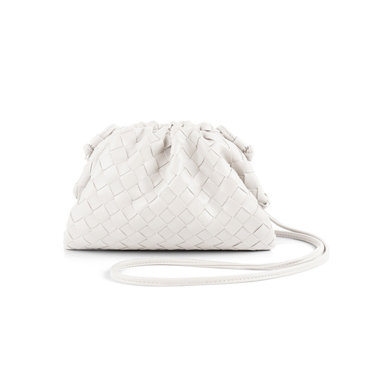 Hand Woven Cloud Bag Genuine Leather Fashionable Design All Seasons Decoration None