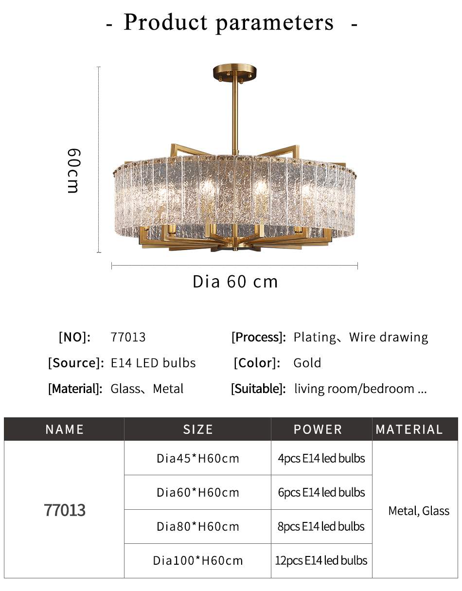 Modern home living room decoration round glass lighting candle Chandelier(WH-CY-243)